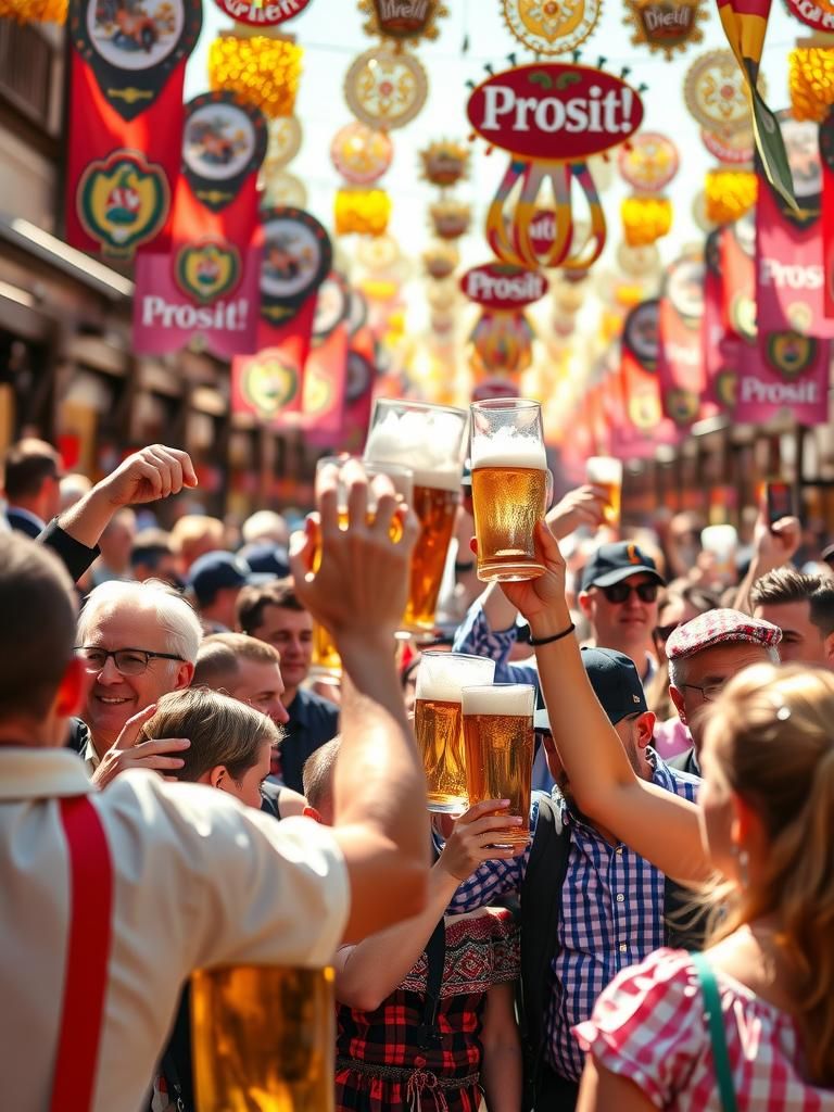 Oktoberfest Beer Parade in Vibrant Colors