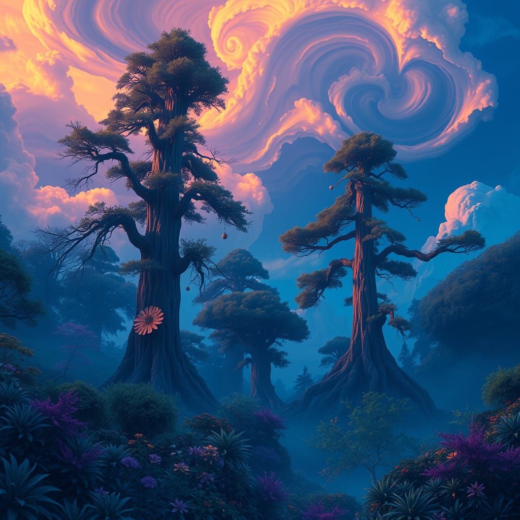 Dreamlike Realms in Vibrant Hues