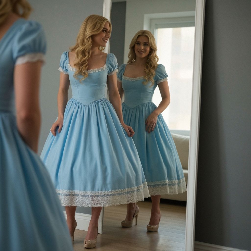 Handsome Young Man in Blue Princess Dress