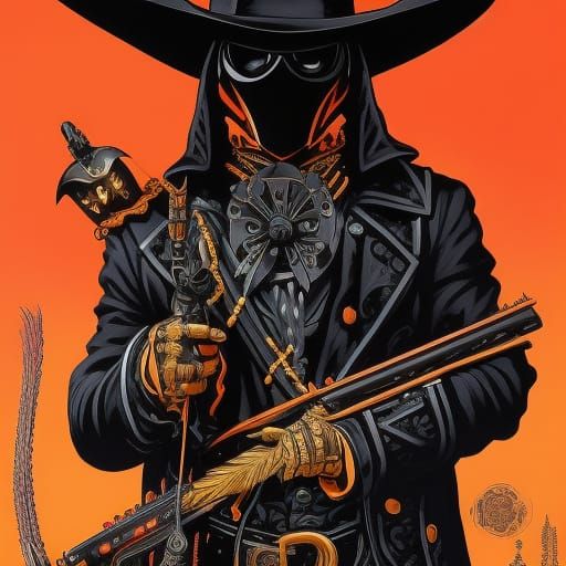 Outlaw Cowboy Plague Doctor Concept Art