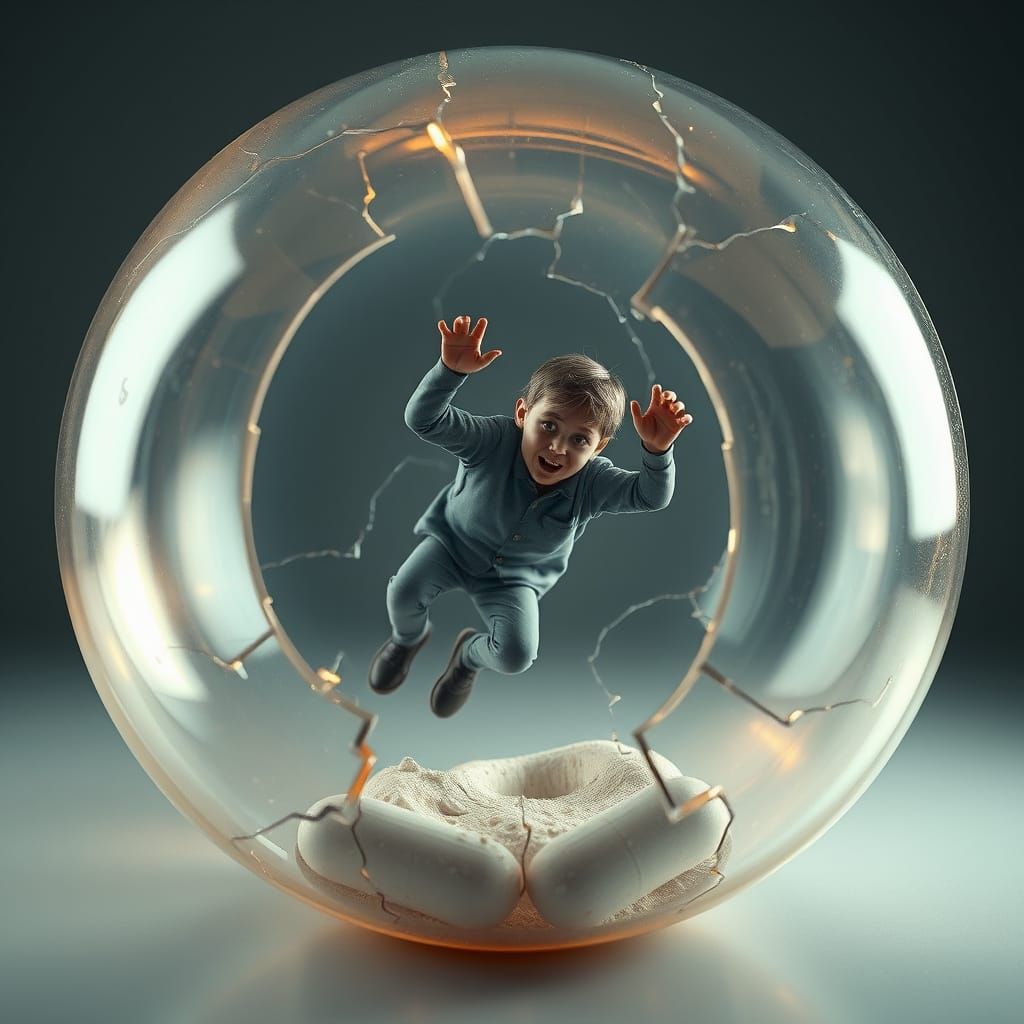 A Person Trapped in a Shattering Pill