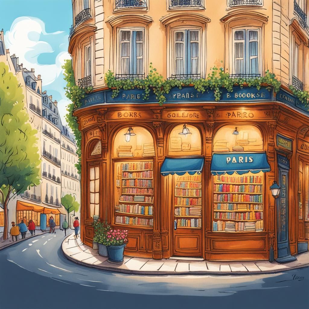 City Landscape #103 Bookstore in Paris