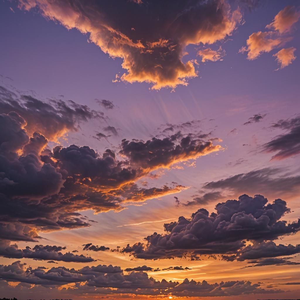 Vibrant Purple and Orange Sunset Photography