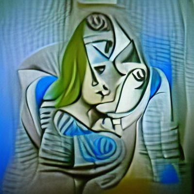 Cubist Woman in Love Digital Art