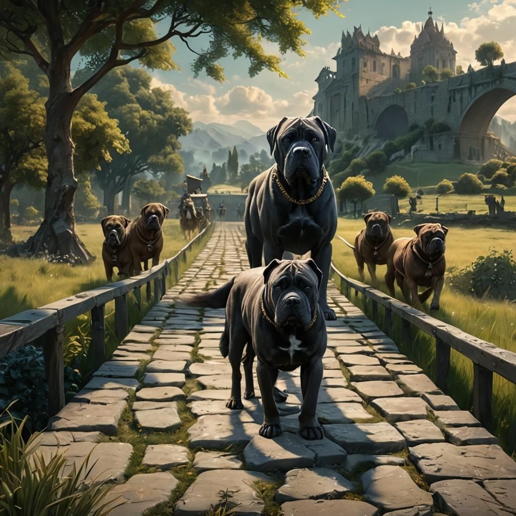 Cane Corso Leads Roman Legion in Digital Art