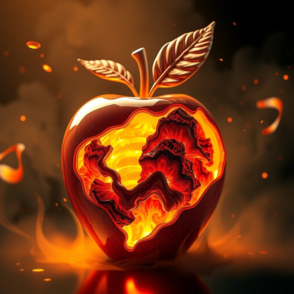 Surreal Apple of the Elements Unites Earth, Air, Fire, and W...