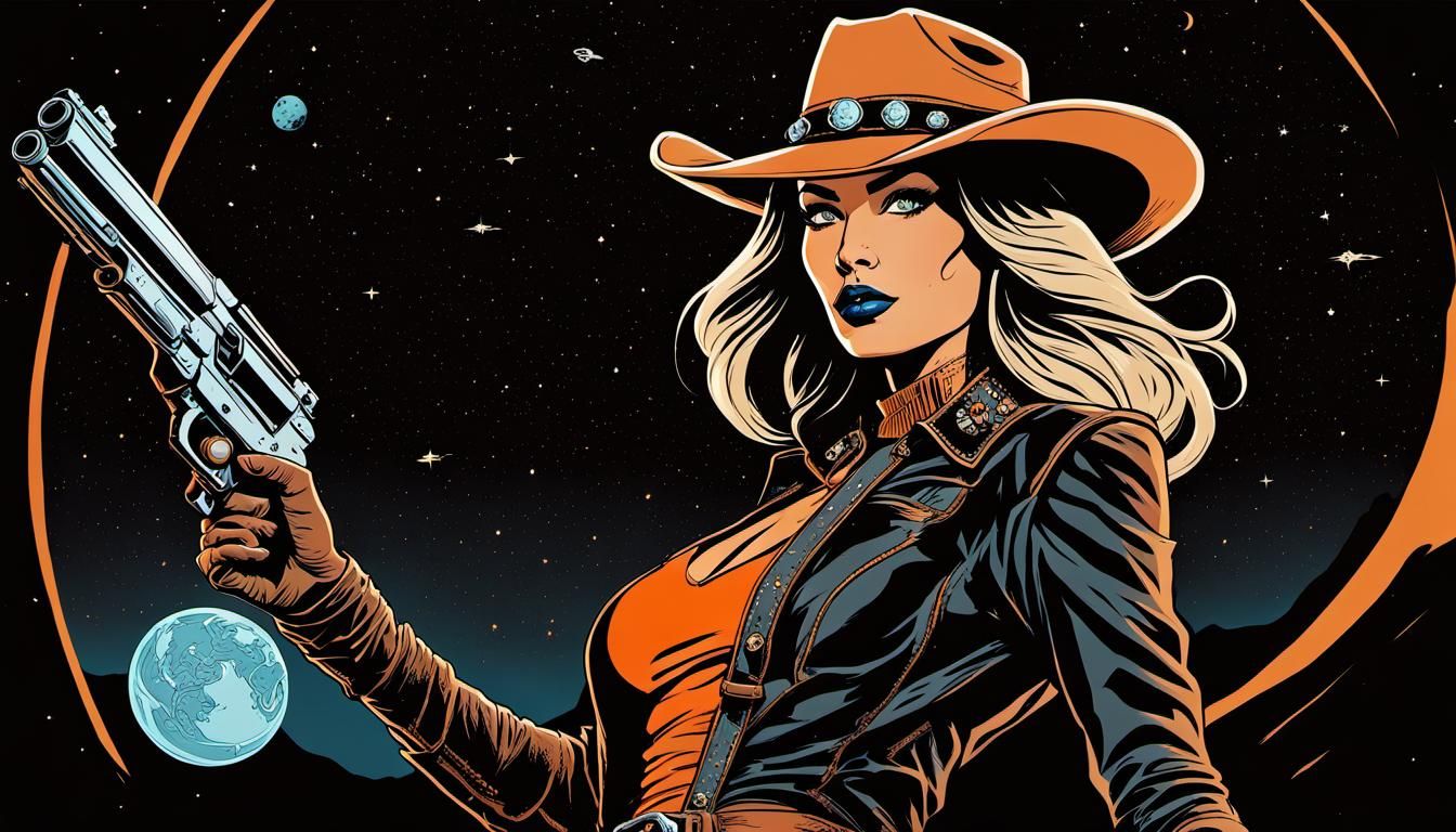 Space Cowgirl Comic Book Art in Steve Dillon Style