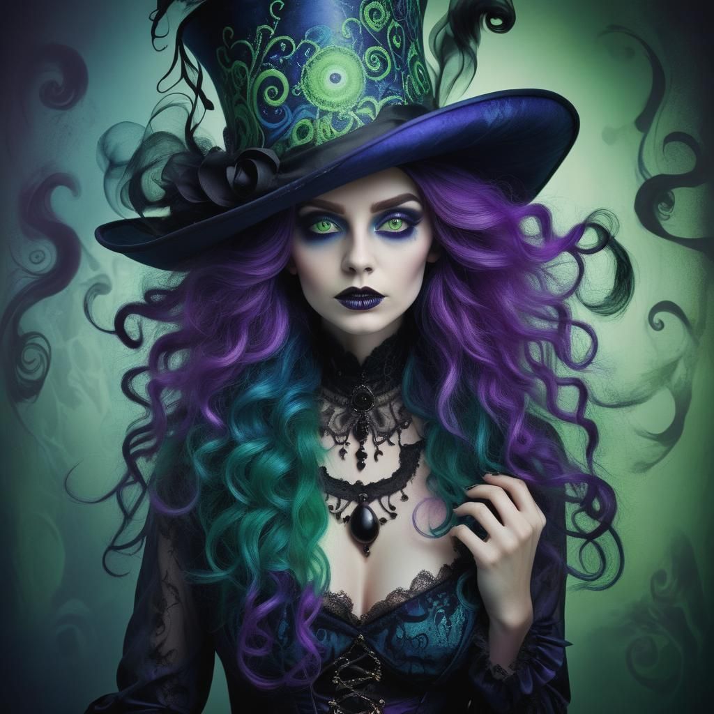 Hauntingly Beautiful Halloween Portrait in Gothic Surrealism