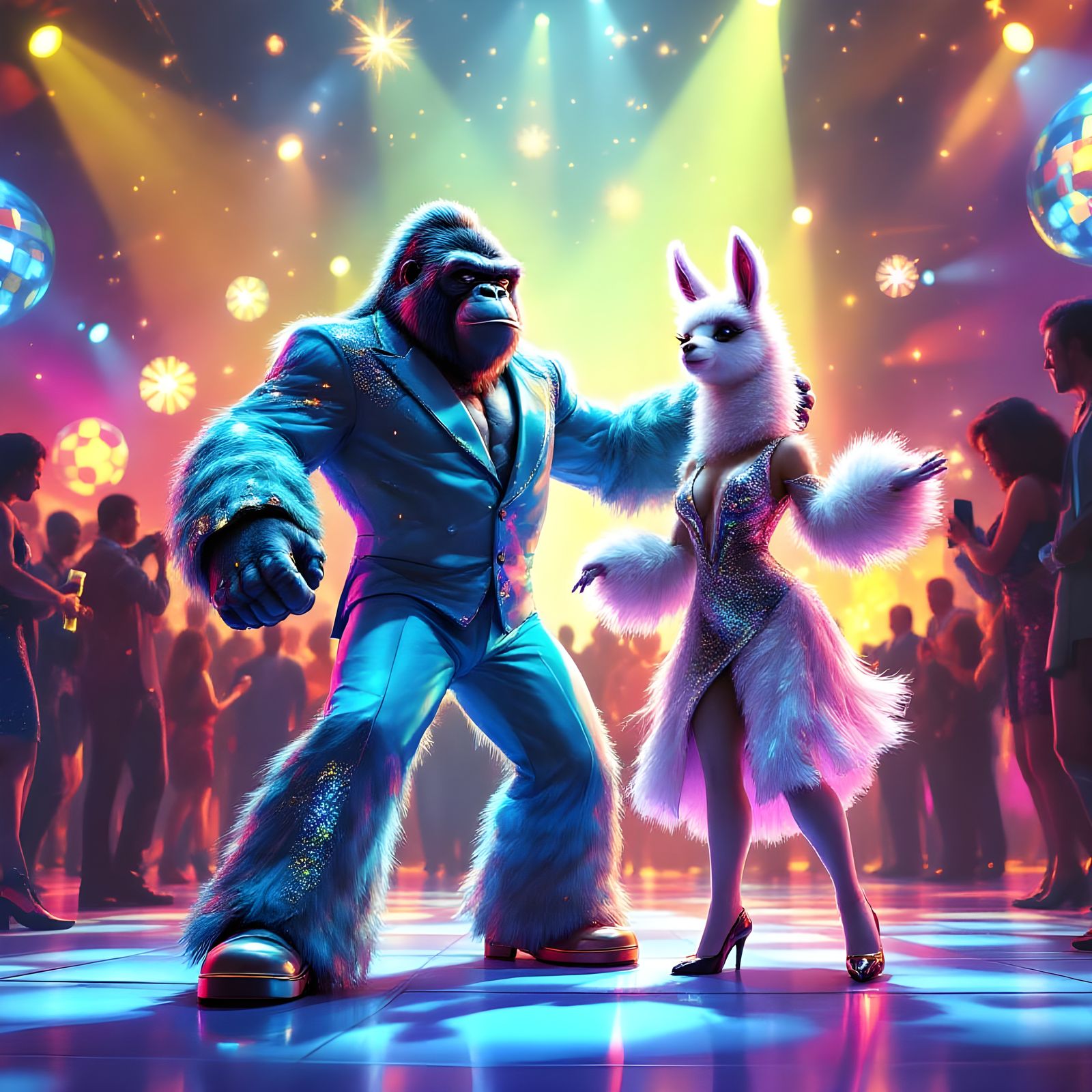 Retro Futuristic Disco Gorilla Grooves