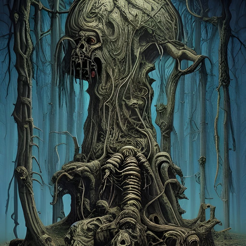 Ancient Acid Rain Horror Forest Artwork