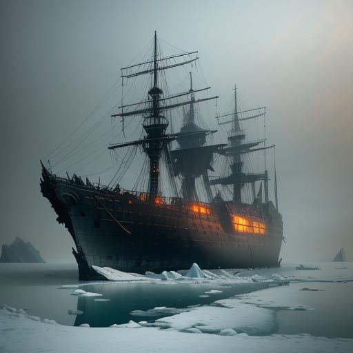 Abandoned Radiant Vow Frigate on Icy Coast