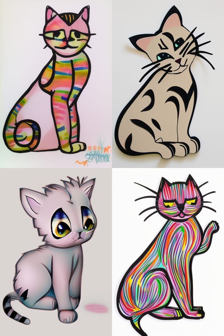 Hyperdetailed Paper Kitten Sculpture