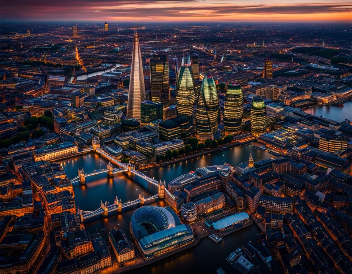 Drone shot of London