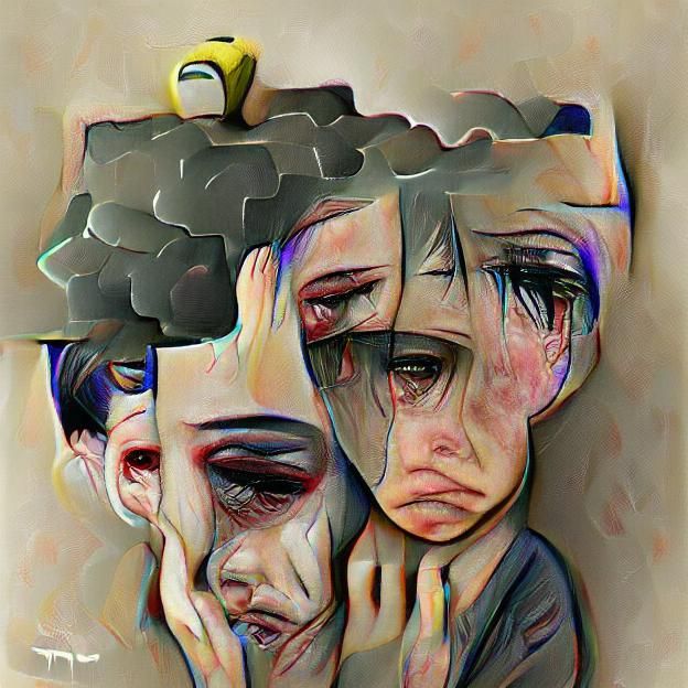 AI Interpretation of Depression: Minimalist Art