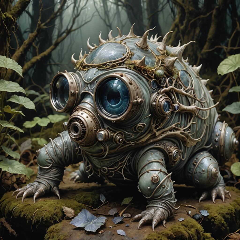 Magnetic Vision Tardigrade with Goggles, Dynamic Brushwork