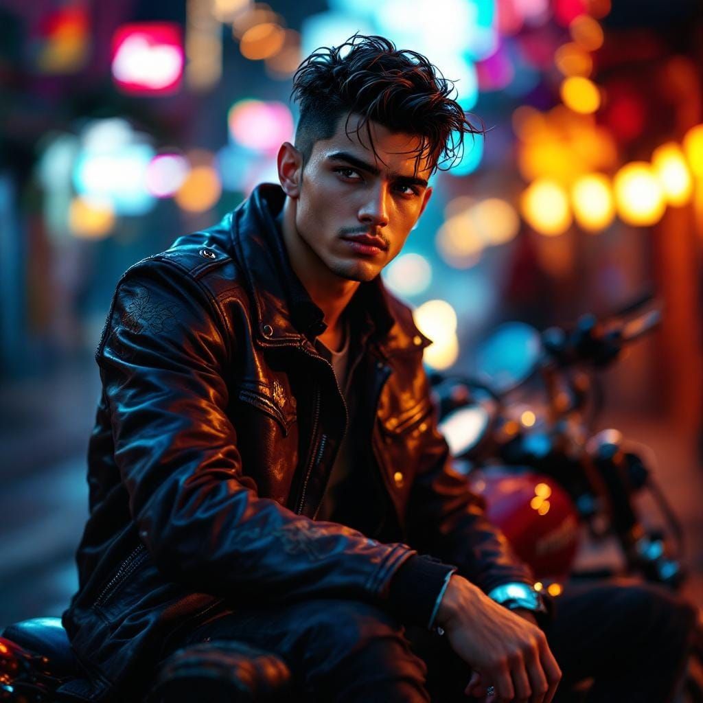 Gay Latino Biker Portrait in Unreal Engine 5