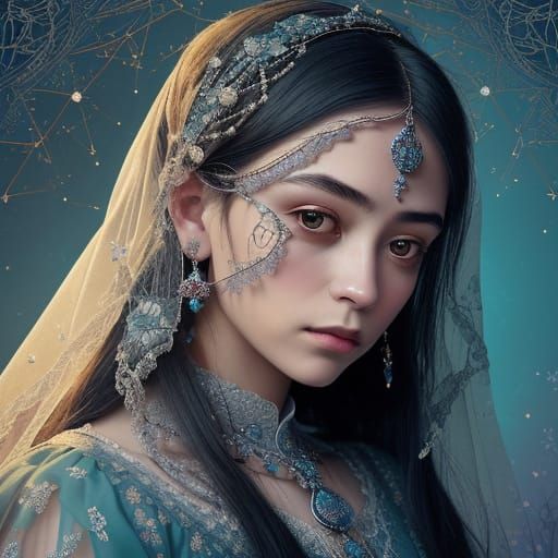 Weaving Silence: A Victorian Surrealism Portrait