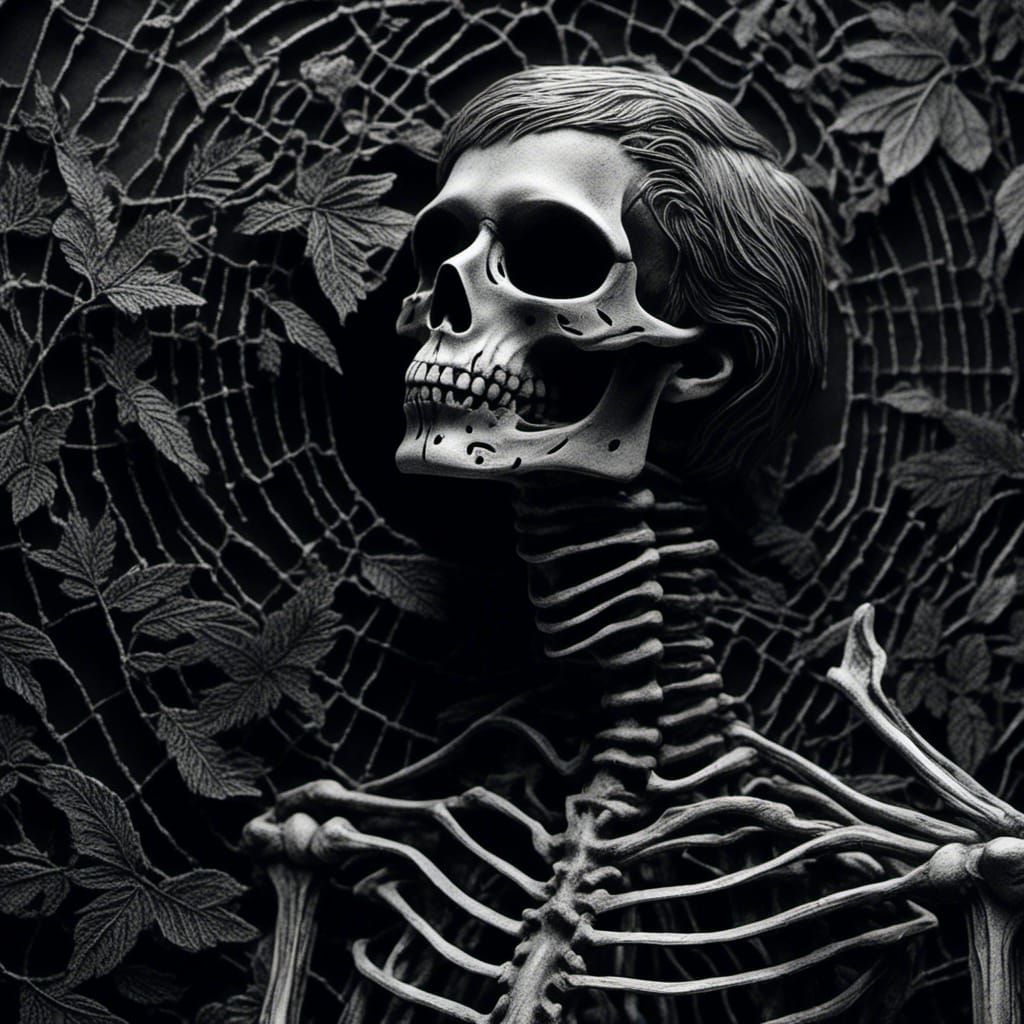 Man Ray Style Raven Photogram with Intricate Patterns