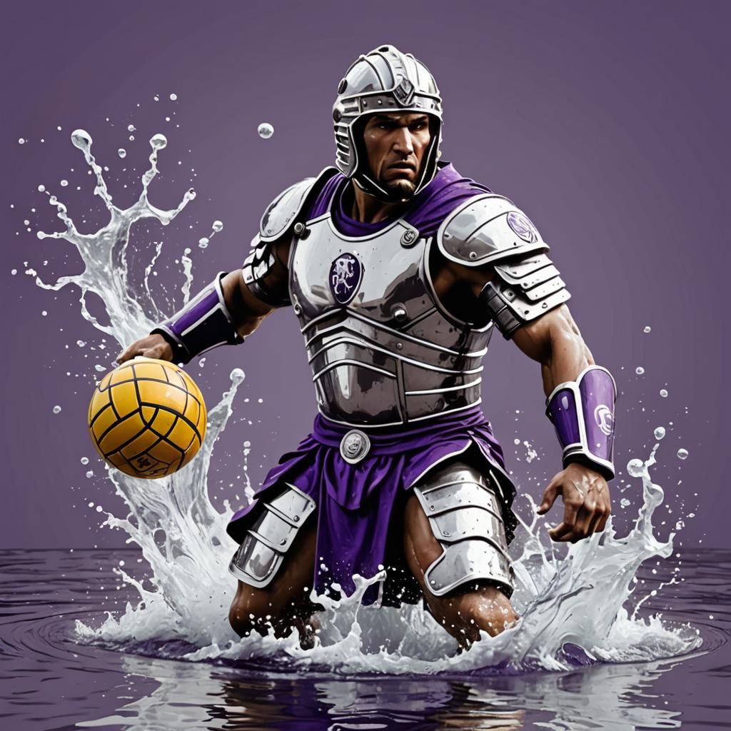 Roman Warrior Water Polo Logo in Comic Style