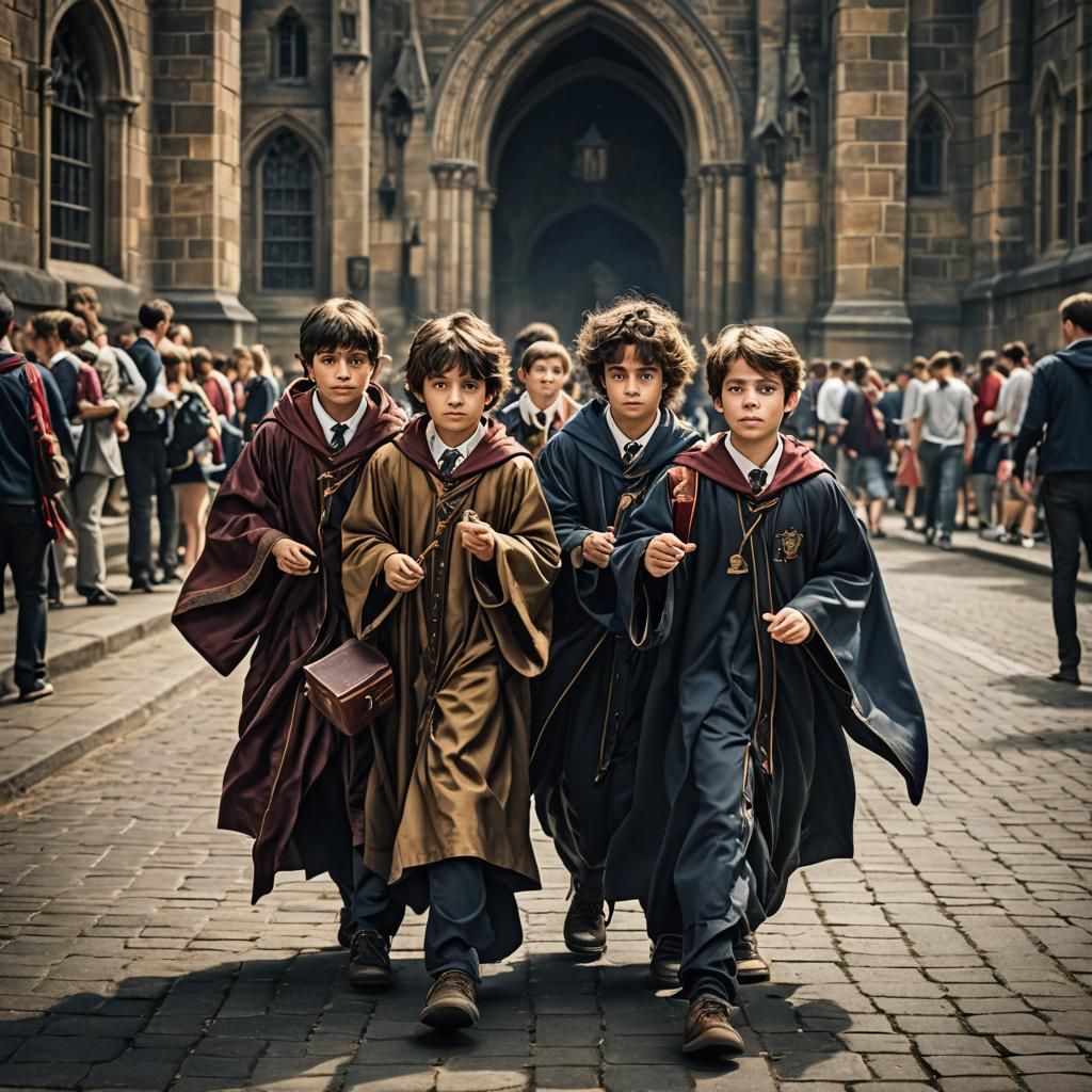 back to school : young wizards in their robes