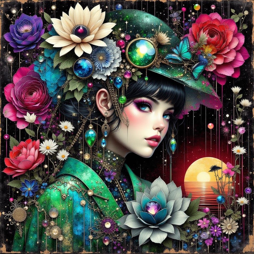 Bejeweled Trinket with Impasto Textures in Mixed Media