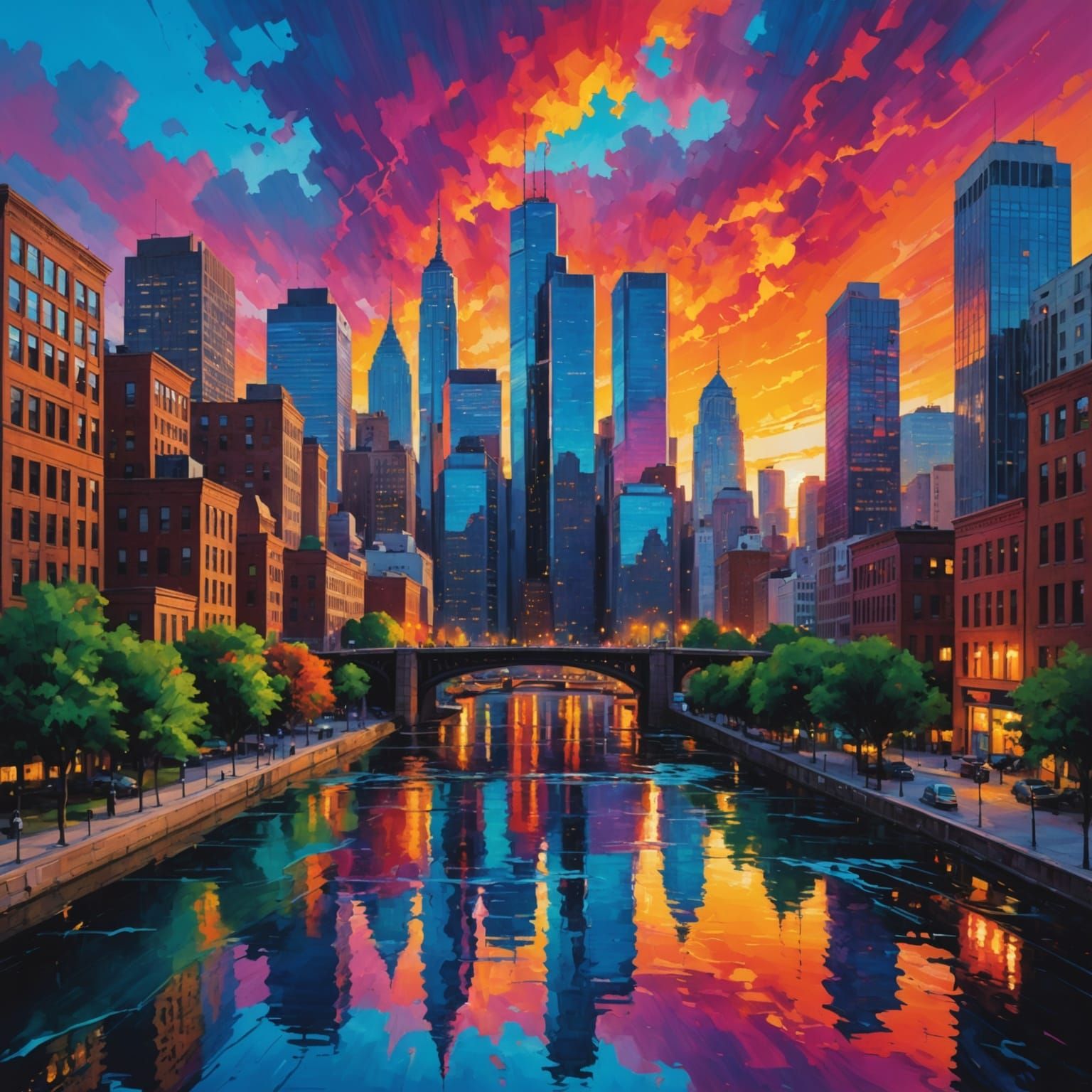 Dripping in Paint - City skyline