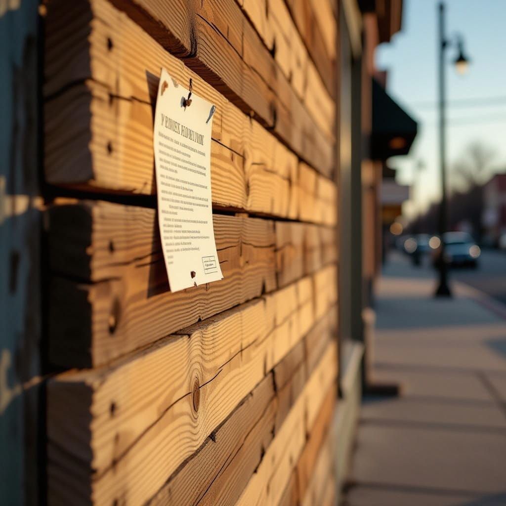Rustic Lumber Wall with Note in Nostalgic Style