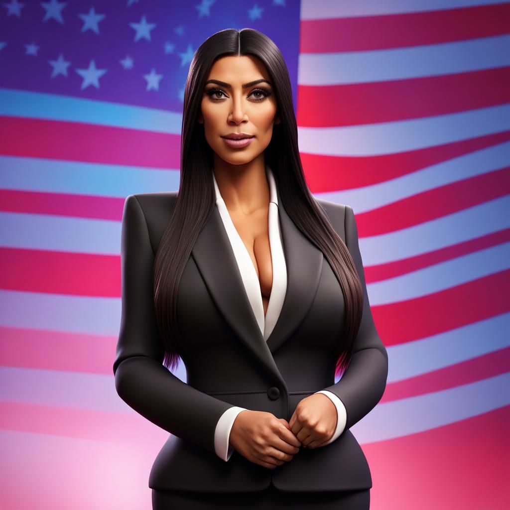 Kim Kardashian as US President: Pixar-Style 3D Art