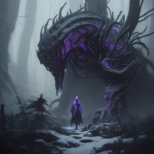 Wizard and Tree Man in Alien Forest