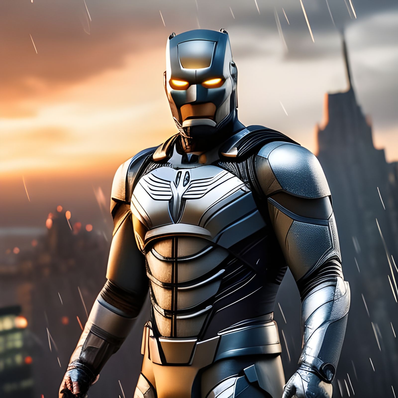 Iron Man as Batman: Hyperrealistic Van Gogh Style