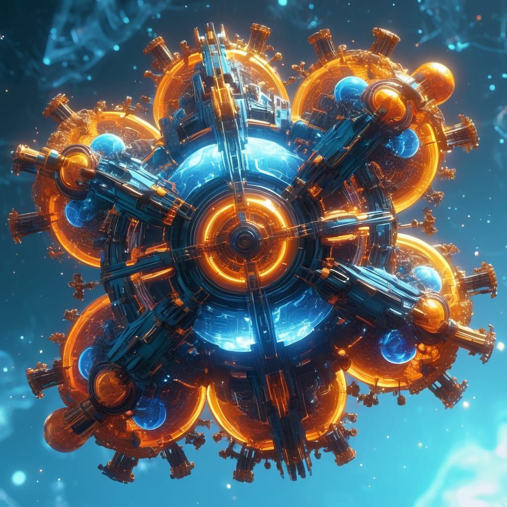 Abstract Cosmic Structure with Glowing Fractals