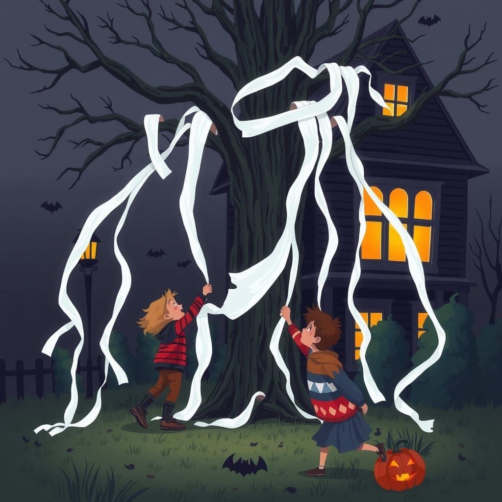Halloween Prank: Students Toilet Paper Tree