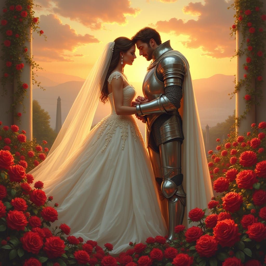 Princess and Knight Wedding at Sunset