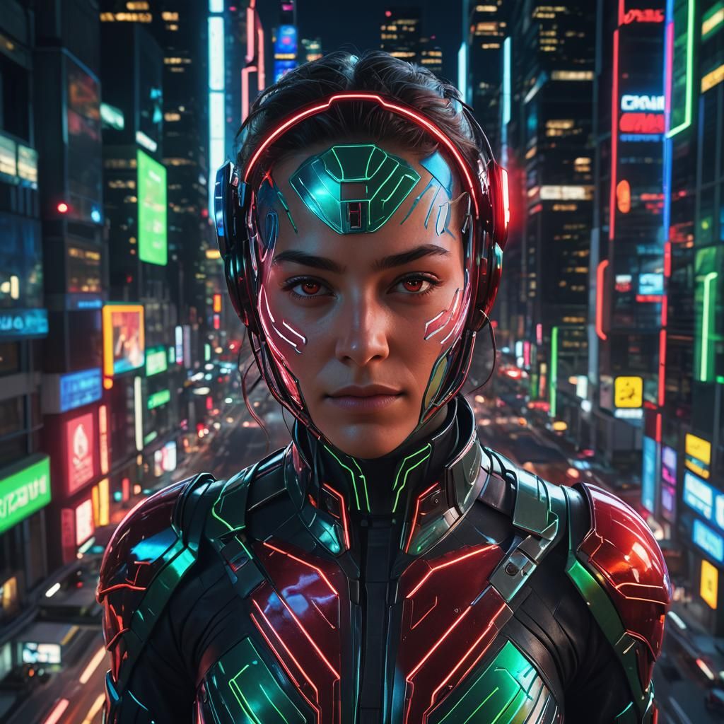 Futuristic Trailblazer in Hyper Technology Suit