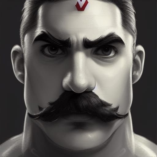 Hyperdetailed Portrait of Super Mario