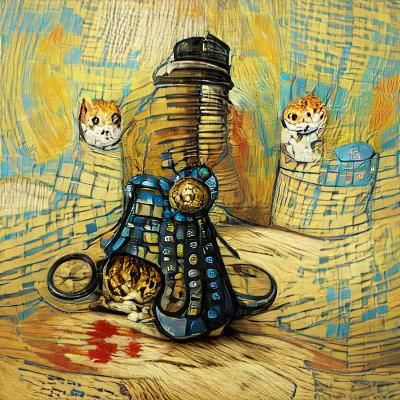 Dalek Kitten in Van Gogh Style