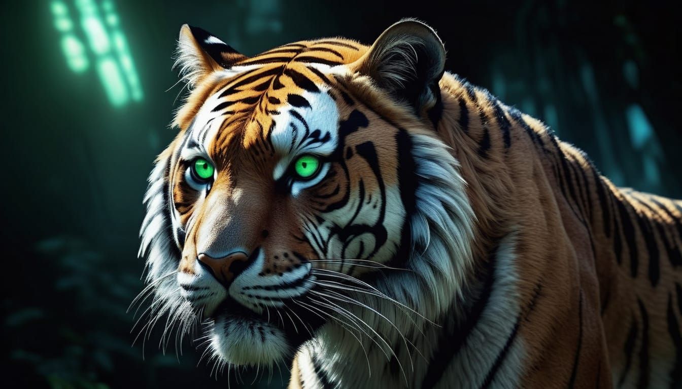 Mystic Sabre-tooth Tiger in Comic Book Style