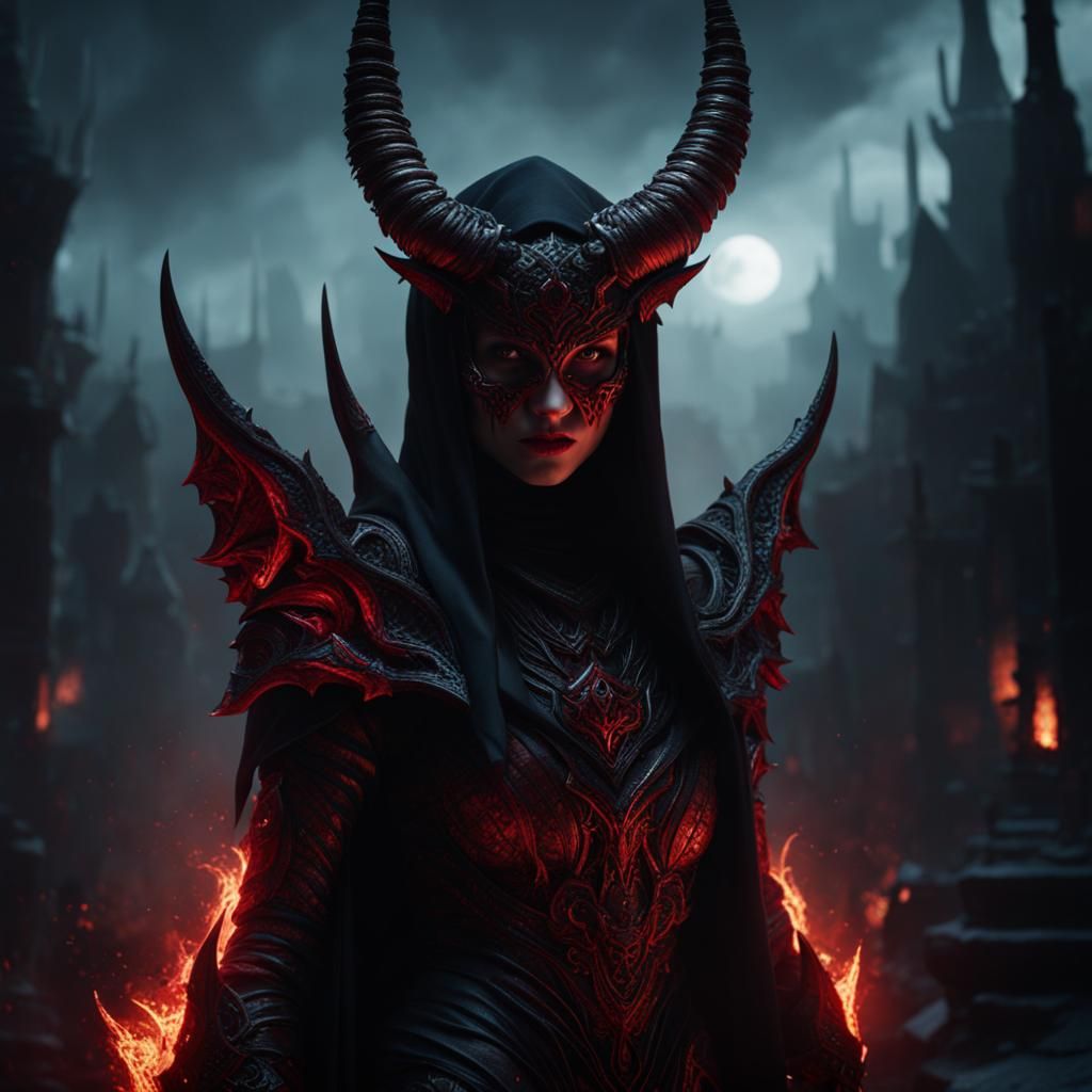 Eerie Woman in Shadow: A Dark Fantasy Matte Painting