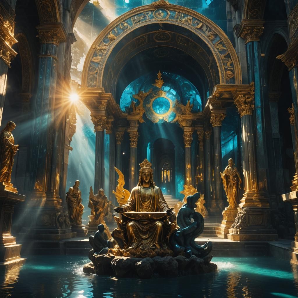 Ethereal Light Pierces Darkness: A Cinematic Composition