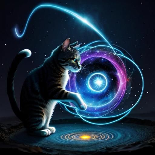 Cat Creates Cosmic Magic Portal