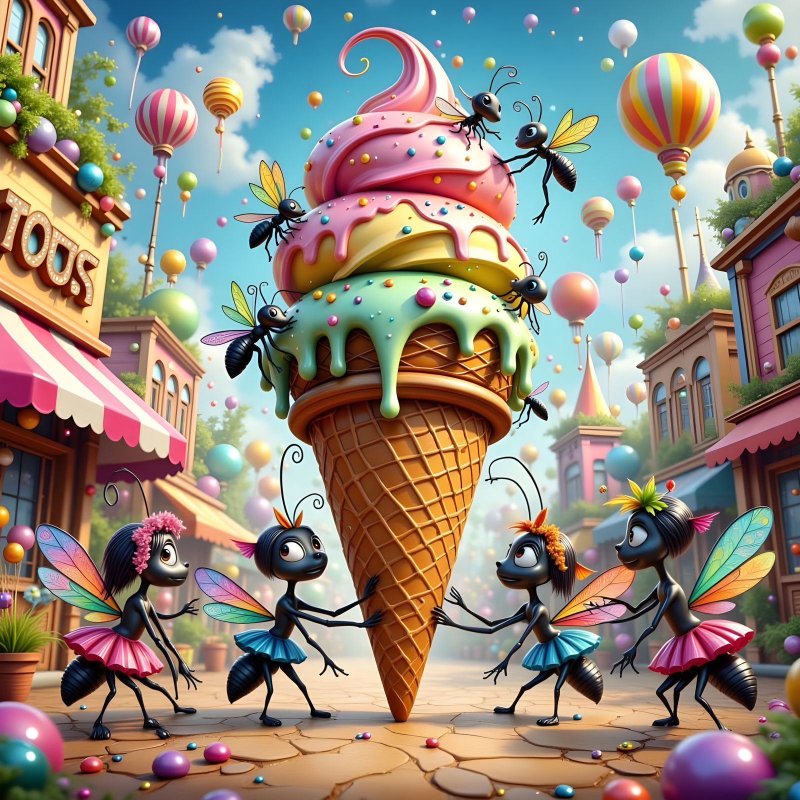 Adventurous Ants Conquer Carnival Treat