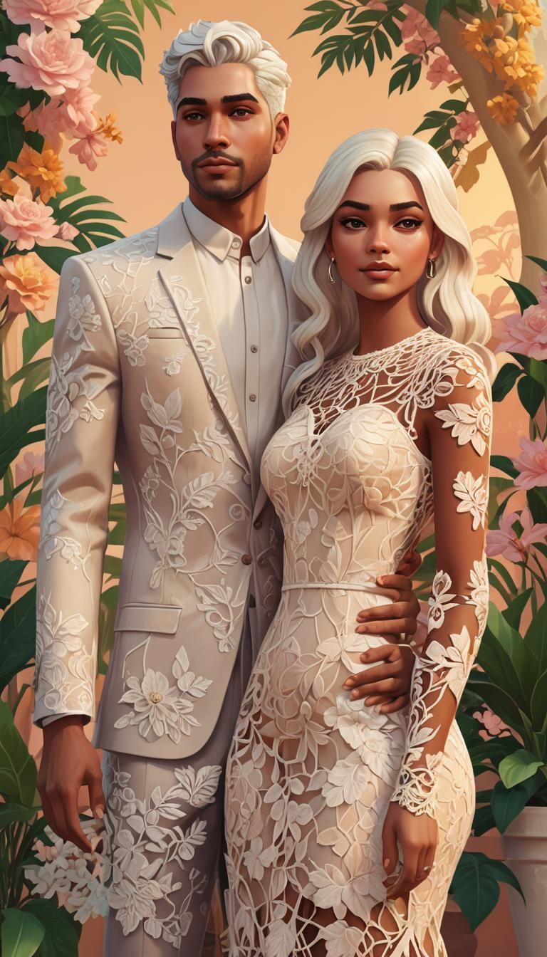 Sims 4 Platinum Hair Character in Sachin Teng Style