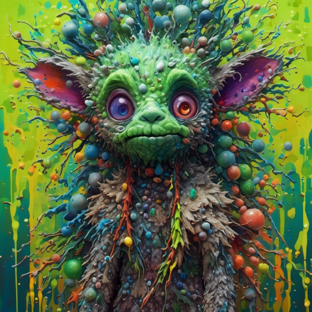 Creepy Cute Alien Creature in Graffiti Street Art