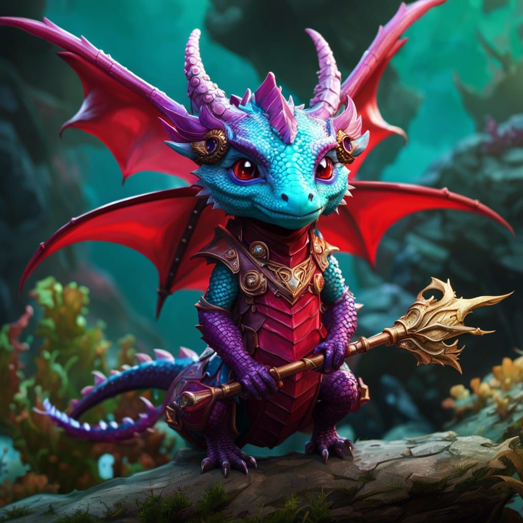 Adventurous Dragon Wizard in Fantasycore Style