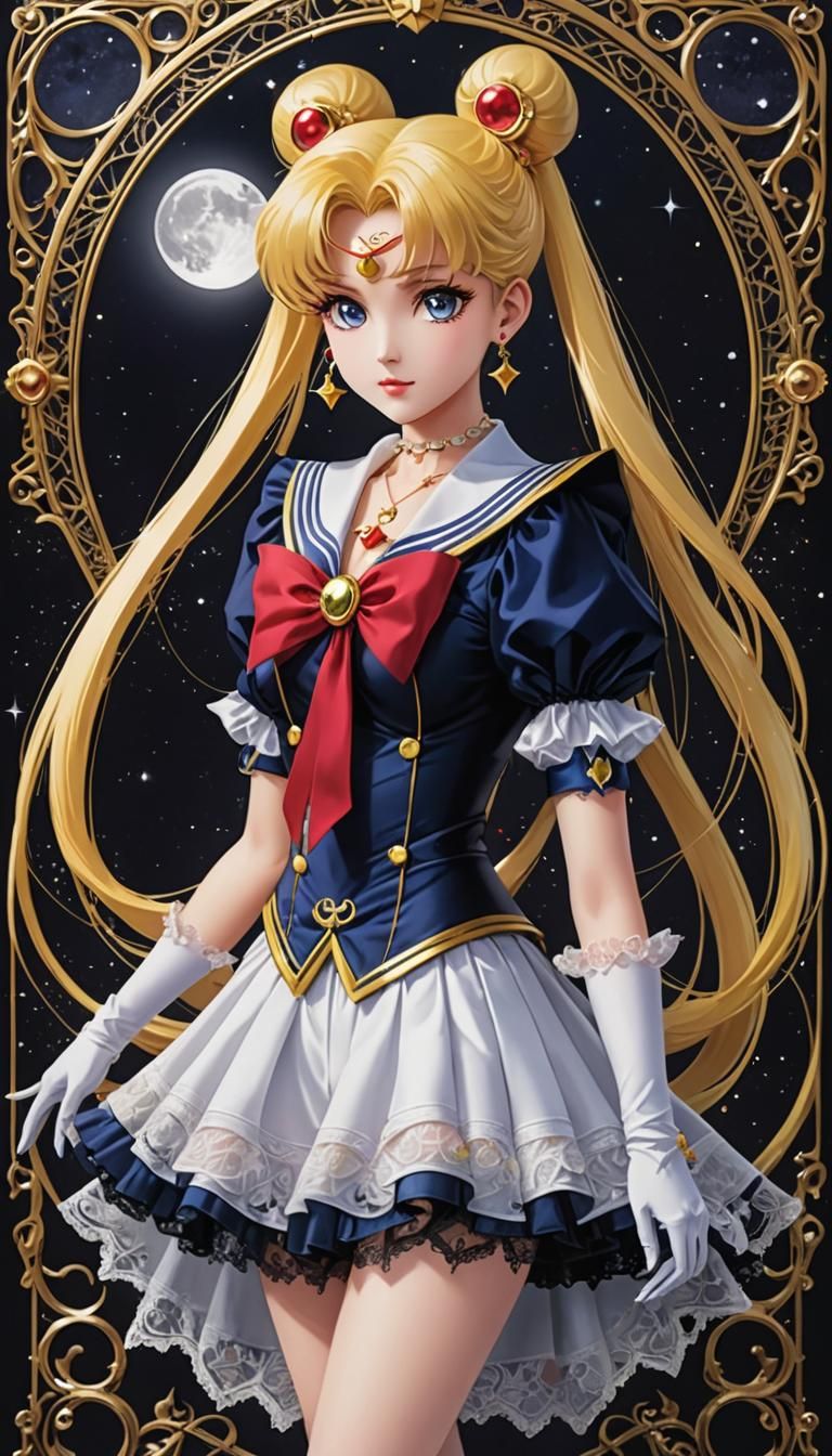 Sailor Moon in Gothic Lace: Hyper Detailed Art