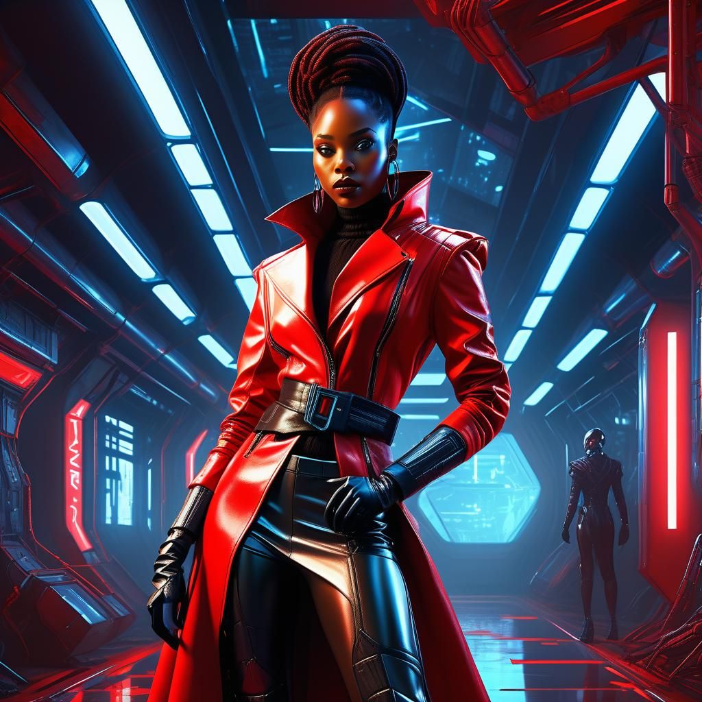 Cyber Sorceress in LED Lit Alchemist's Lair