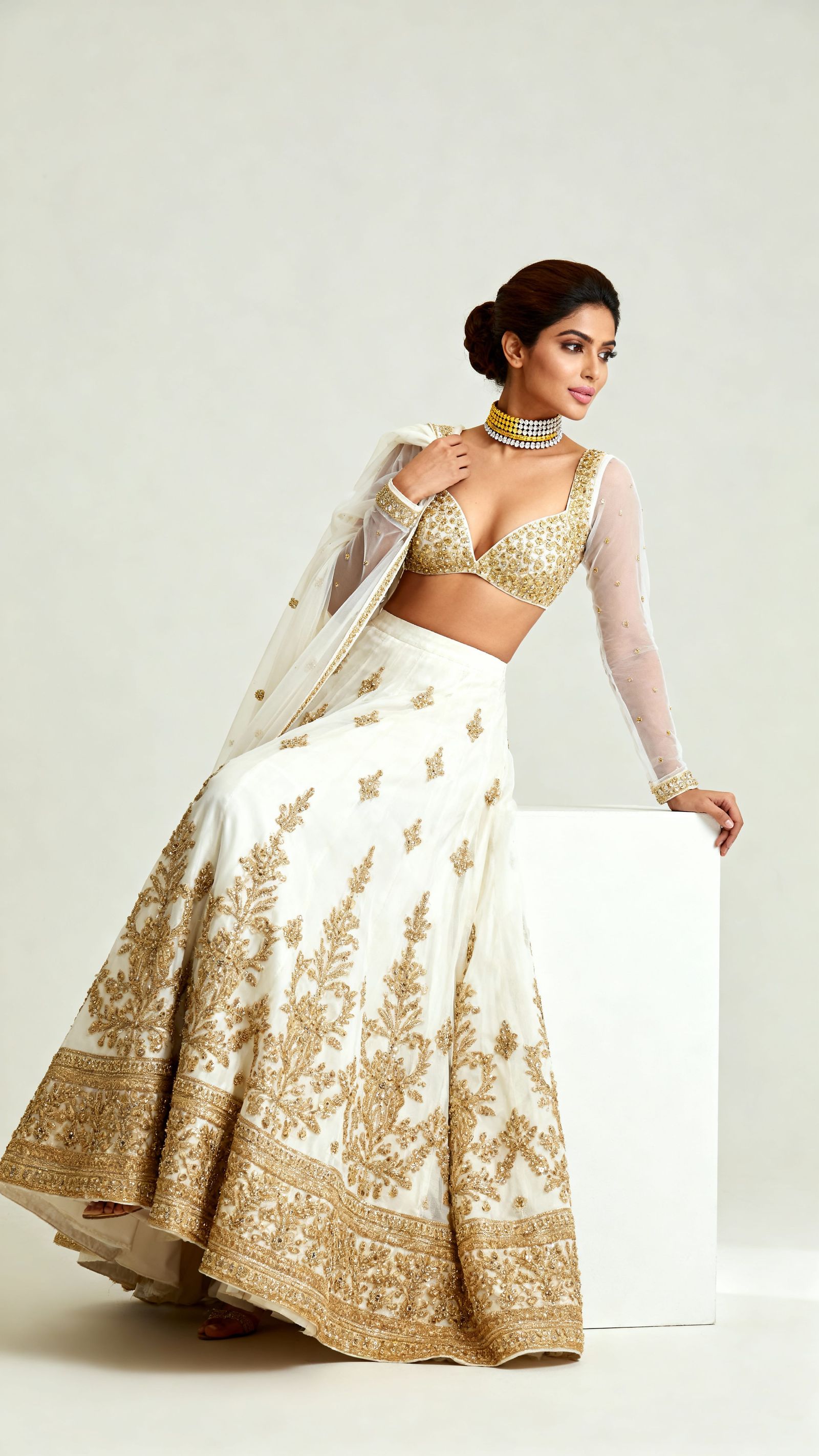 Glamorous Indian Woman in Elegant Studio Photograph