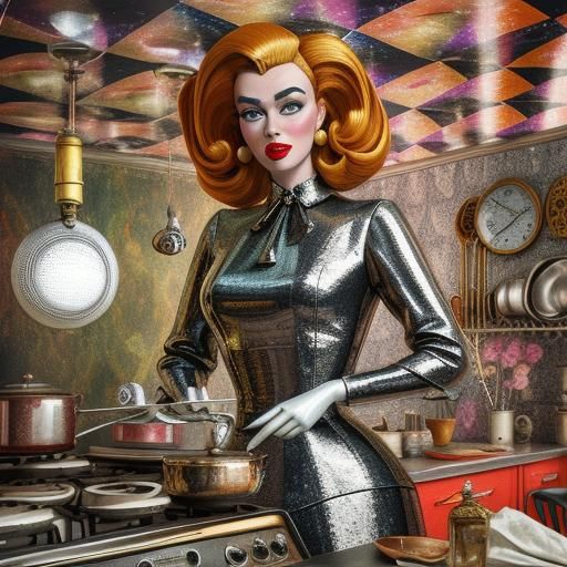 Psychedelic 1950s Kitchen in a Surrealist Style