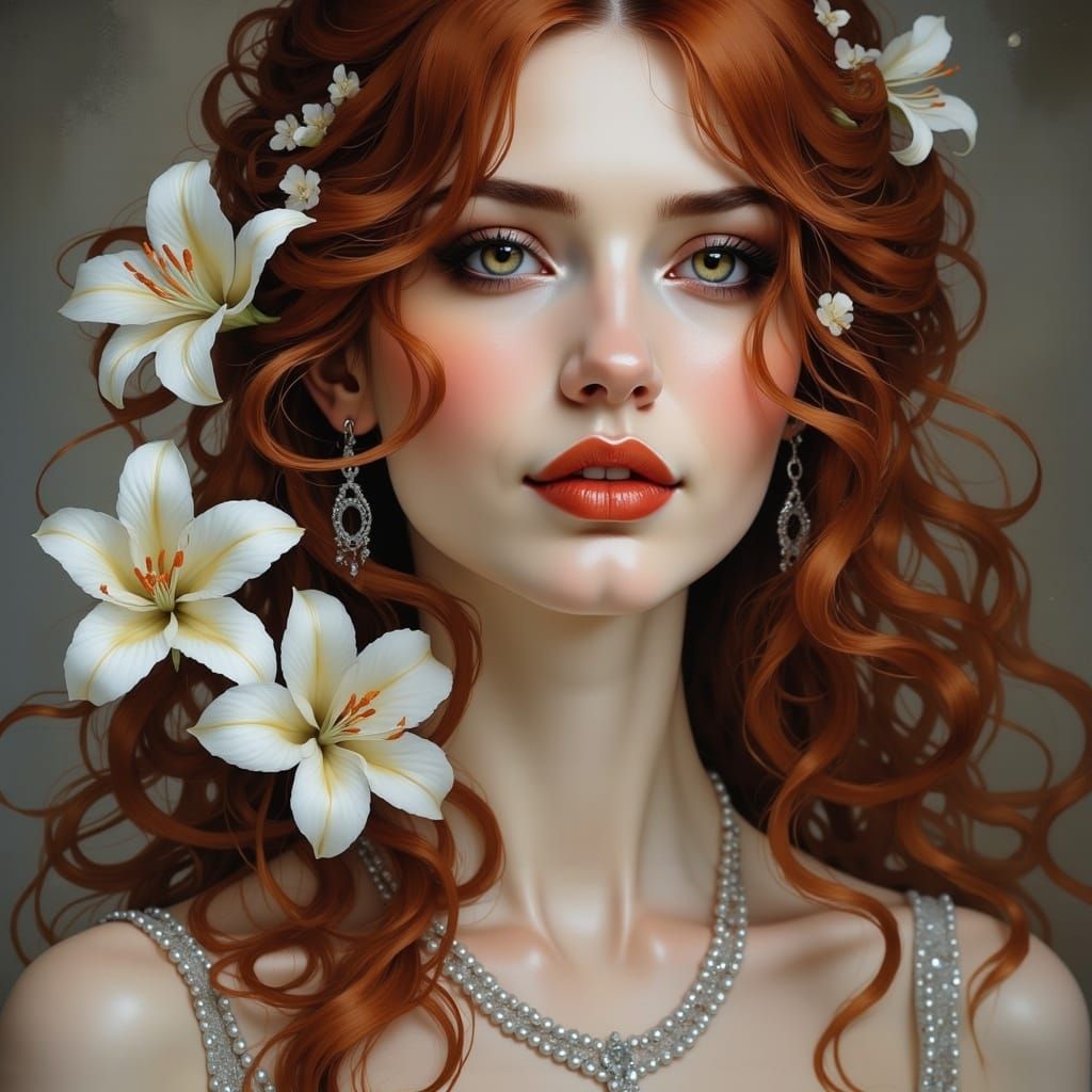 A Regal Lady in Elegant Neurographic Style