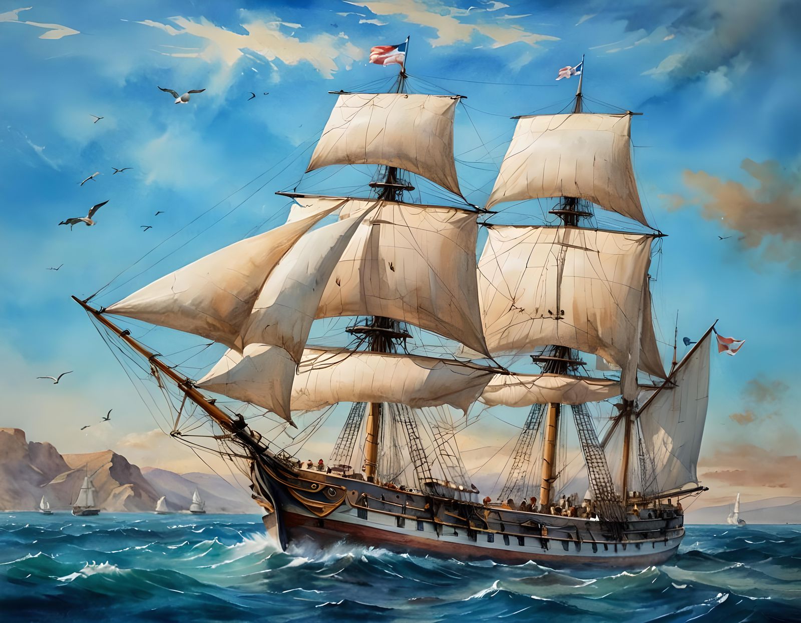 HMS Beagle on the High Seas